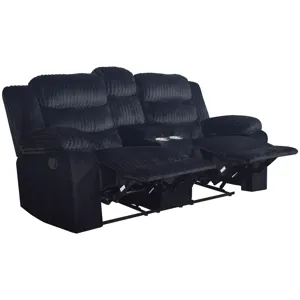 Willow Console Loveseat W Dual Recliners-Black