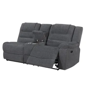 Redondo RAF Console Loveseat W/1 Recliner Power Footrest-Dk Gray