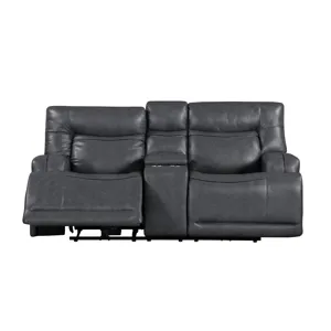 Titan Console Loveseat W/Power Headrest & Footrest-Gray