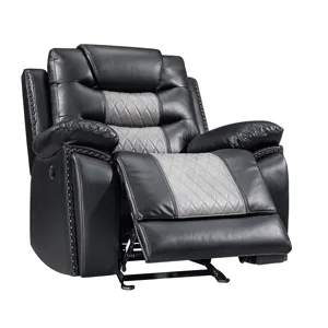 Nikko Glider Recliner W/Power Footrest-Black/Gray
