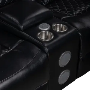 Orion II RAF Console Loveseat W Power Footrest & Headrest-Black