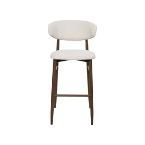 Royce Bar Chair W/Walnut Metal Frame Beige(2 Per Carton)