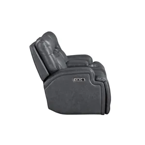 Titan Console Loveseat W/Power Headrest & Footrest-Gray
