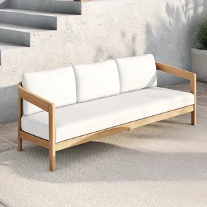 Wesley Patio Sofa, W White Cushions