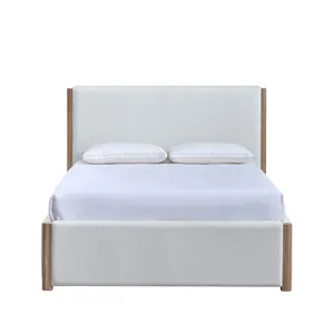 Anika Upholstered Footboard & Roll Out Slat Kit-White - California King