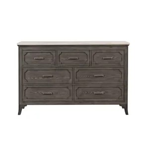 Lisbon Marble Top Dresser-Gray