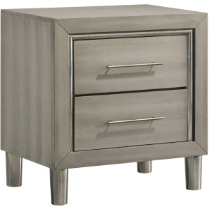 Lennox 2 Drawer Nightstand-Gray