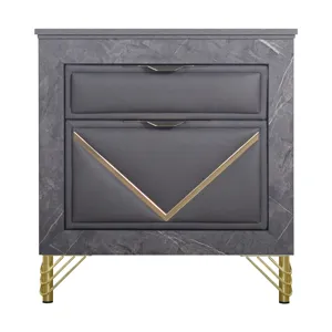 Symmetry 2 Drawer Nightstand-Charcoal