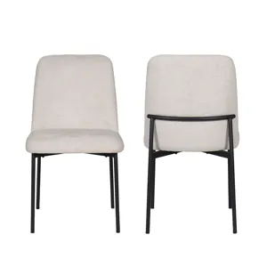 Erik Side Chair W Black Metal Frame-Beige(2 Per Carton)
