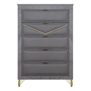 Symmetry 5 Drawer Chest-Charcoal