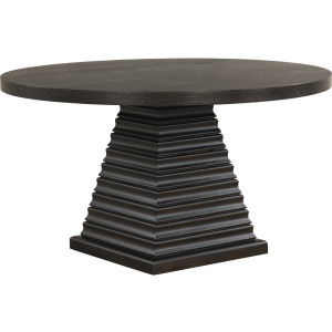 Plateau Round Table Pedestal Base Top-Rustic Espresso