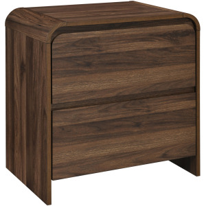 Mara Two Drawer End Table Bedside Table-Walnut