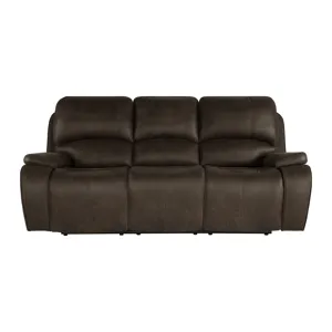 Brookings Sofa W/Dual Recliner-Brown