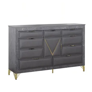 Symmetry 10 Drawer Dresser-Charcoal