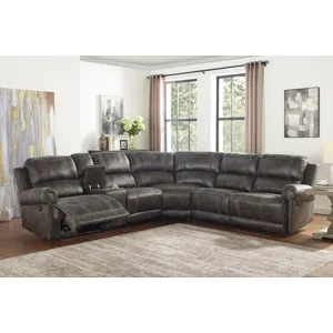 Terra LAF Console Loveseat W/2 Recliners-Walnut
