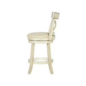 York 24" Counter Stool-Ant White W/Fabric Seat