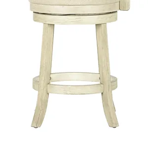 York 24" Counter Stool-Ant White W/Fabric Seat