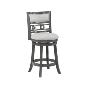 Gia 29" Swivel Barstool-Gray W/Gray Fabric Seat