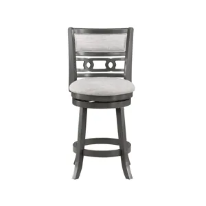 Gia 29" Swivel Barstool-Gray W/Gray Fabric Seat