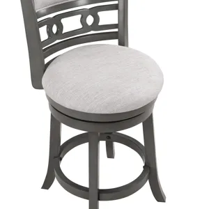 Gia 29" Swivel Barstool-Gray W/Gray Fabric Seat