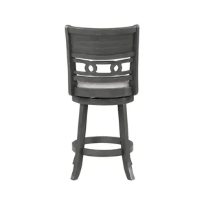 Gia 29" Swivel Barstool-Gray W/Gray Fabric Seat