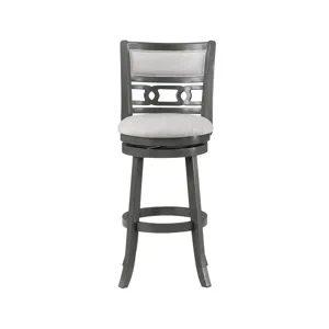 Gia 24" Swivel Counter Stool-Gray W/Gray Fabric Seat