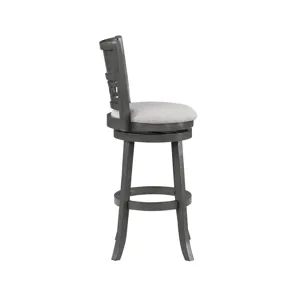 Gia 24" Swivel Counter Stool-Gray W/Gray Fabric Seat
