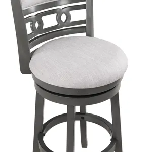 Gia 24" Swivel Counter Stool-Gray W/Gray Fabric Seat