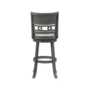Gia 24" Swivel Counter Stool-Gray W/Gray Fabric Seat