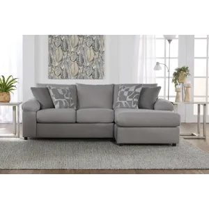 Remi RAF Chaise W/2 Accent Pillows-Light Gray