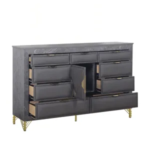 Symmetry 10 Drawer Dresser-Charcoal