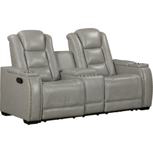Breckenridge II Console Loveseat W Dual Recliners-Lt Gray