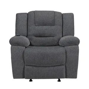 Redondo Glider Recliner W/Heat, Massage, Power Footrest-Dk Gray