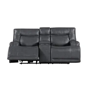 Titan Console Loveseat W Dual Recliners-Gray