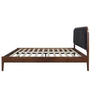 Hawthorne Charcoal Upholstered Platform Headboard-W - Queen