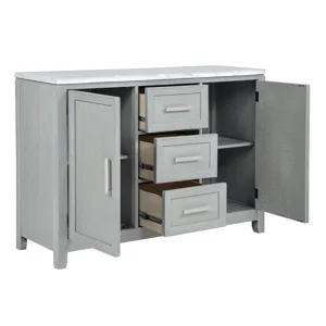 Fiona Marble Top Dining Buffet/Server-Mist Gray