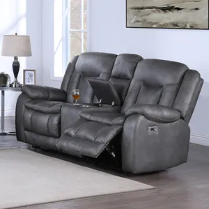 Morello Console Loveseat W/Power Footrest-Gray