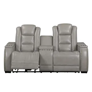 Breckenridge II Console Loveseat W Dual Recliners-Lt Gray