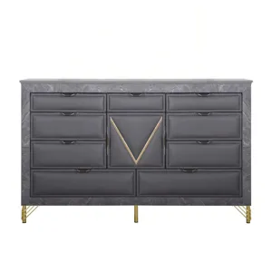 Symmetry 10 Drawer Dresser-Charcoal