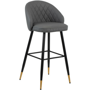 Oliver Gray Vegan Leather Bar Chair(2 Per Carton)