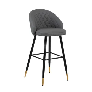 Oliver Gray Vegan Leather Bar Chair(2 Per Carton)