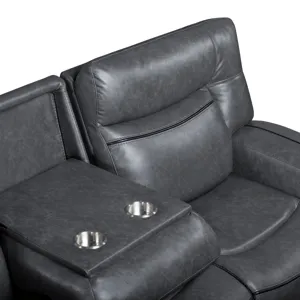 Titan Sofa W/Dual Recliner-Gray