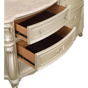 Monique Dresser W/Marble Top-Champagne