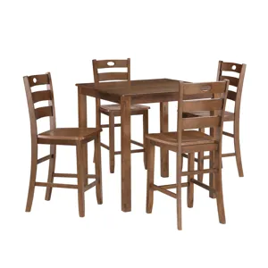 Salem 5 PC Counter Height Dining Set, Table & 4 Chairs Tobacco
