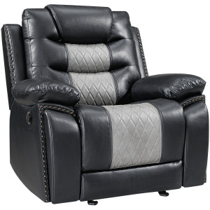 Nikko Glider Recliner W/Power Footrest-Black/Gray