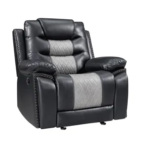 Nikko Glider Recliner W/Power Footrest-Black/Gray