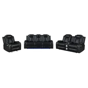 Orion Glider Recliner W/ Power Footrest & Headrest Black