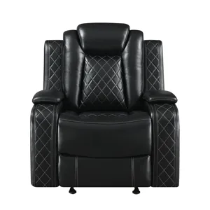 Orion Glider Recliner W/ Power Footrest & Headrest Black