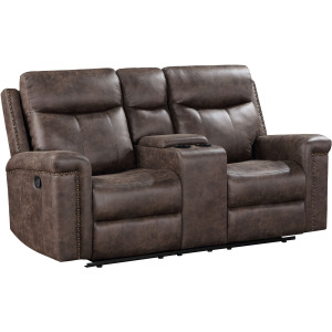 Quade Console Loveseat W/ Power Footrest Mocha