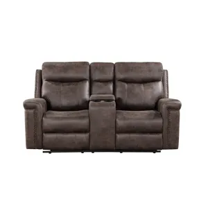 Quade Console Loveseat W/ Power Footrest Mocha
